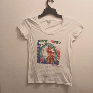Brisco Brands Anime Hatsune Miku T-Shirt Size S/M Graphic White